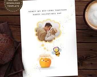Funny Boyfriend Valentines Day Card for Husband, Funny One Year Anniversary Love Card for Him, Our First Valentine Photo Card Personalized