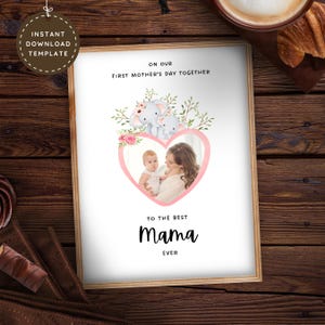 Nosso primeiro presente de moldura de dia das mães juntos do bebê, primeiro presente de dia das mães para uma nova mãe do marido, cartão de foto fofo para mãe de primeira viagem