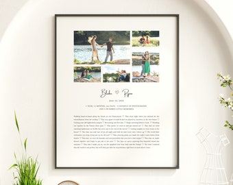 First Anniversary Gift for Him 1 year Anniversary Gift for Boyfriend Girlfriend, Husband Wife Personalized Paper Anniversary Photo Collage