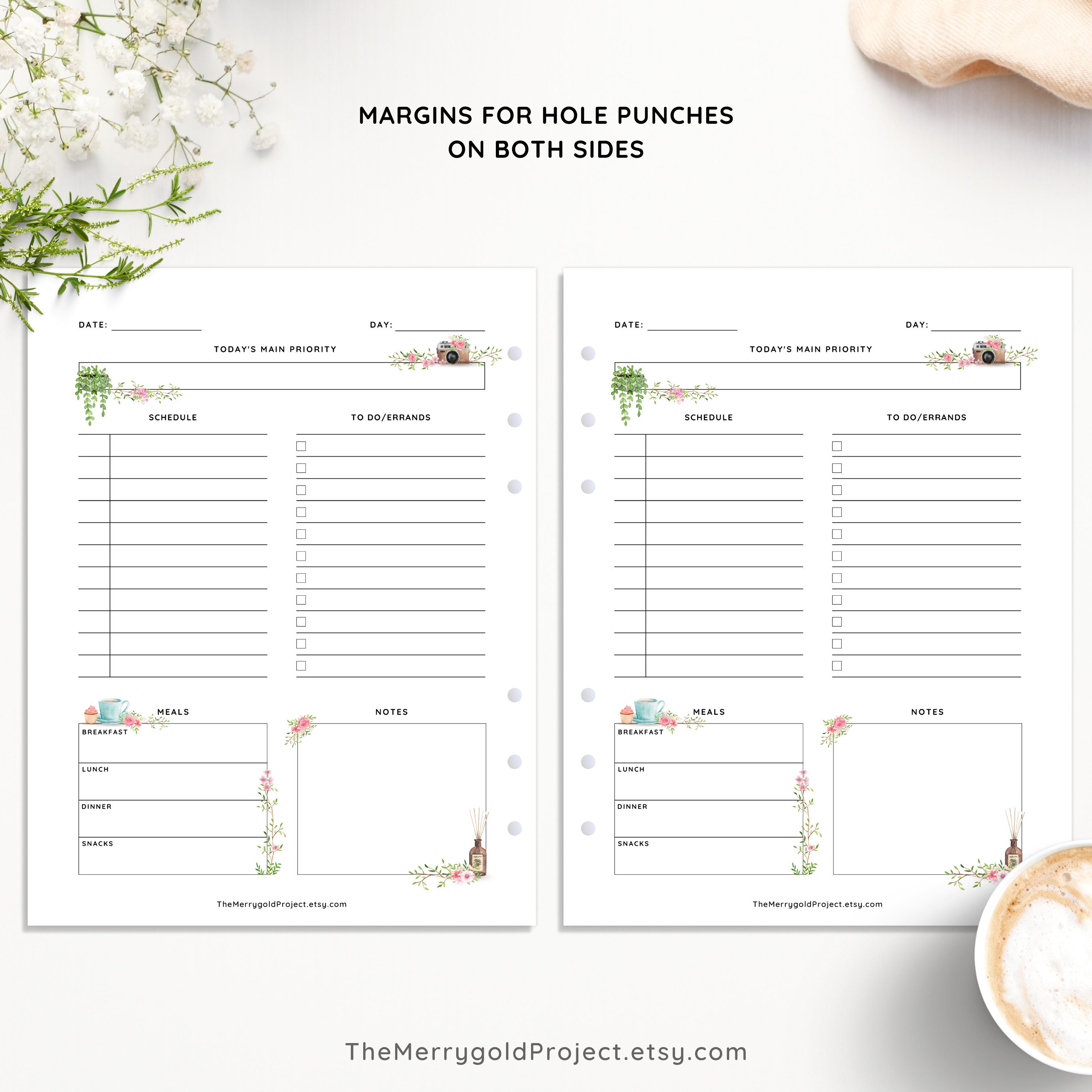 Busy Mom to Do List &amp; Meal Plan Planner Page Printable Insert ...