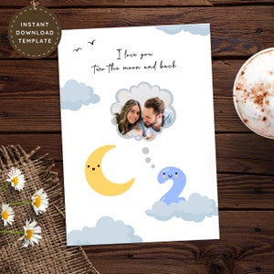 2nd Anniversary Romantic Photo Card for Wife, Personalized Love Card for Her, Custom Printable 2 Year Anniversary Cute Digital Pun Card