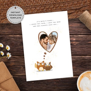 3rd Anniversary Funny Love Card for Her, Personalized Romantic Photo Card for Wife, Third Anniversary Cute Printable Custom Digital Card