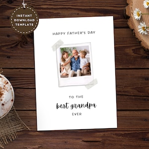 La mejor tarjeta del día del padre feliz del abuelo para el abuelo Tarjeta fotográfica imprimible con imagen personalizada para abuelo, suegro, papá, abuelo
