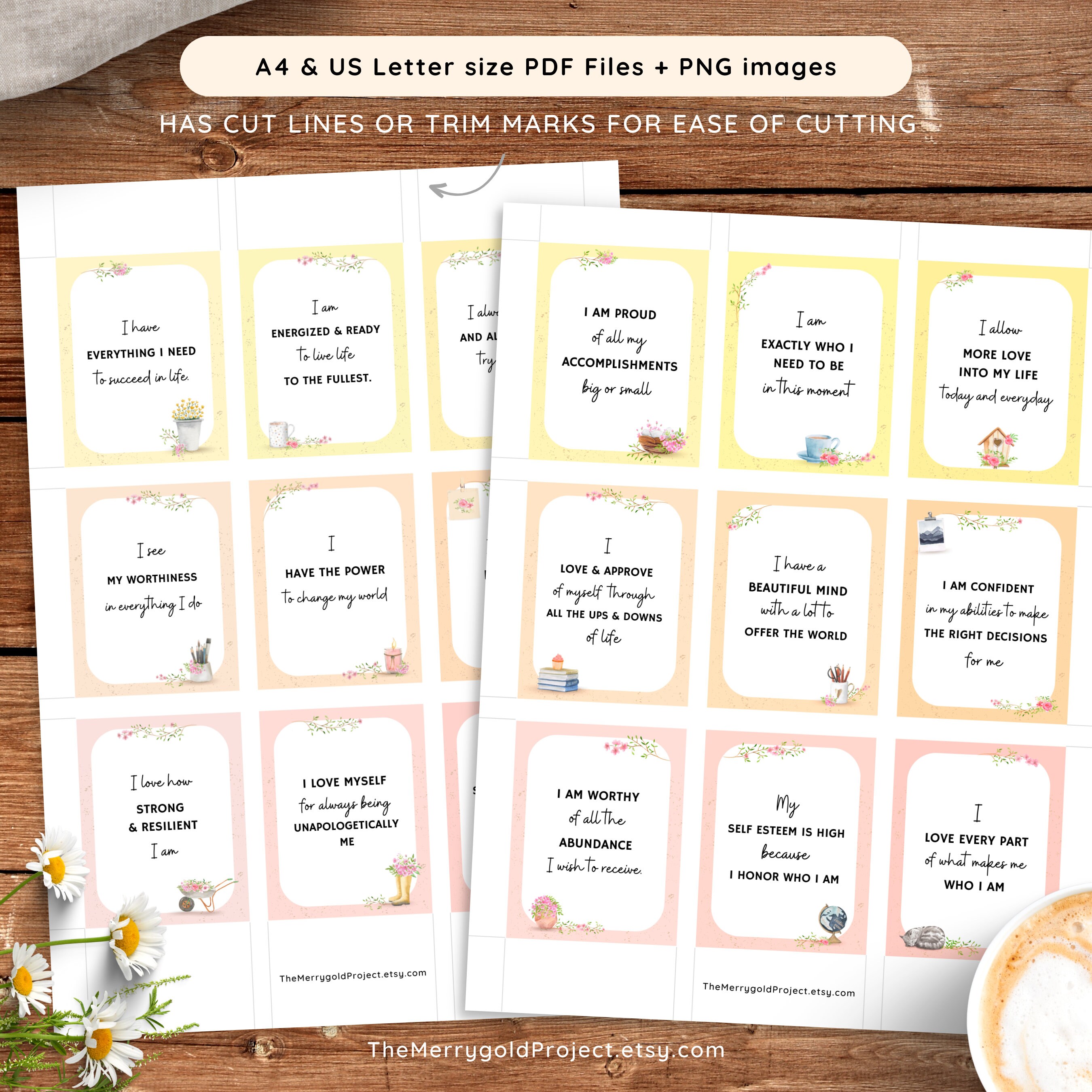Printable Self Love Affirmation Cards Law of Attraction Phone - Etsy UK