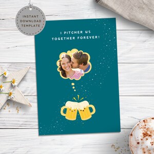 Funny Valentines Day Card for Him Anniversary Photo Card for Husband, Cute Printable Love Card for Boyfriend, Custom Romantic Vday Pun Card