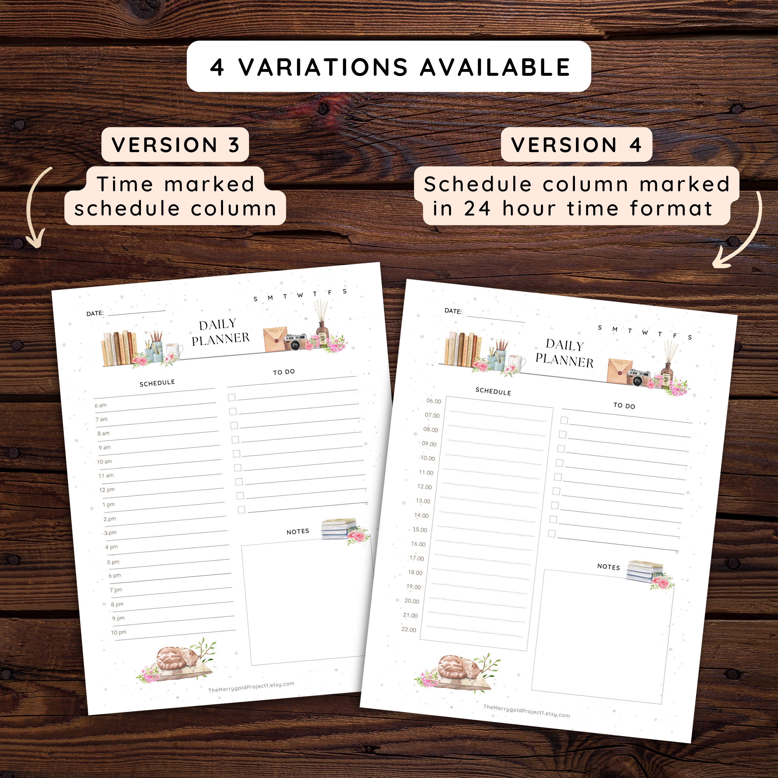 Cute Student Planner Page Printable College Daily Schedule to Do List ...