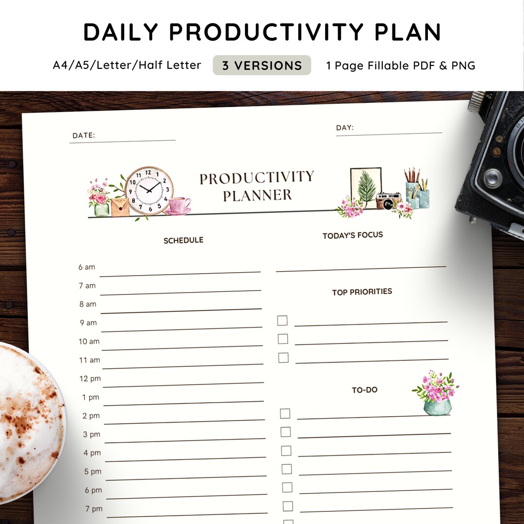 Cottagecore Aesthetic Daily Routine Planner Printable PDF Page Student ...