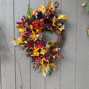 Fall Wreath, Fall Wreaths for Front Door, Front Door Wreath, Rustic Autumn Wreath, Double Door Wreath, Fall Farmhouse Decor, Cottage Core