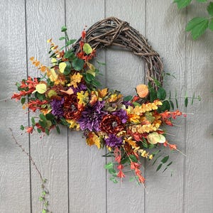 Fall wreath, Boho Autumn Wreath, Thanksgiving Front Door, Rustic Fall Wreath, Fall Wreath for Front Door, Elegant Autumn Decor, Cabin Wreath