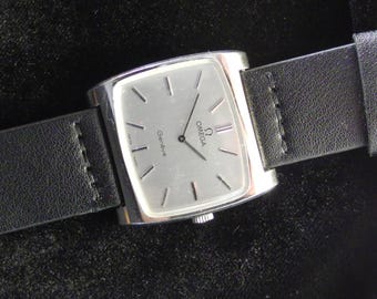 Vintage Omega De Ville TV Watch: Oversized Stainless Steel, 1970s