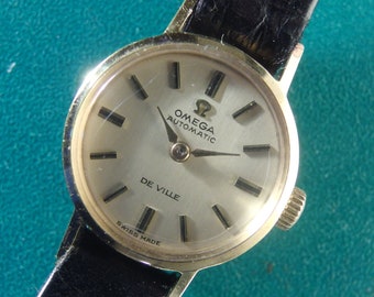 4301 Adorabile orologio da polso automatico da donna Omega de Ville originale vintage, 1970