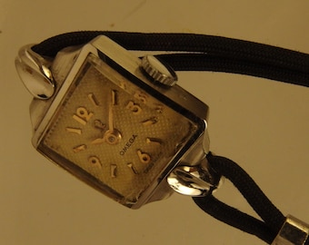 2986 Original vintage Omega cocktail wrist watch in steel for ladies, circa 1951