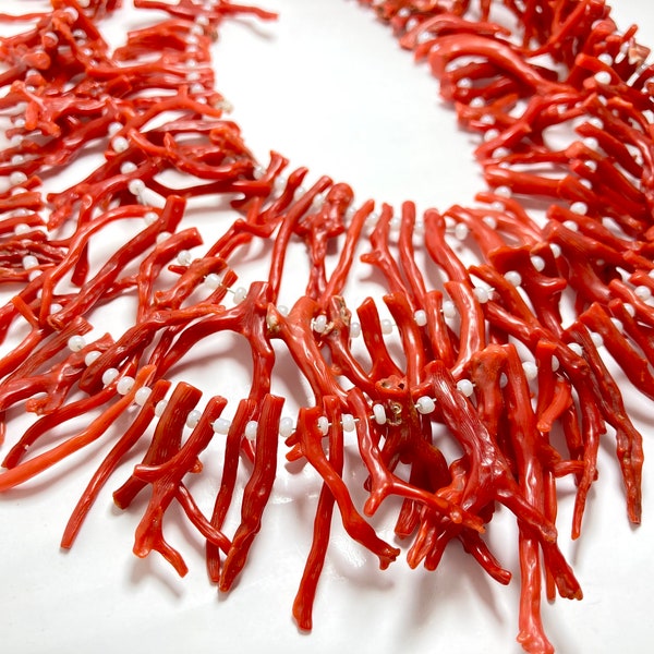 Perles en bâtons de corail, perles de corail rouge italien polonais, fil de 16 pouces, branche de corail naturel, perles de 3 x 9 à 4 x 46 mm, perles briolettes