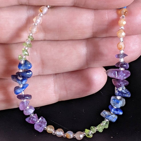 Beautiful handmade Hawaiian Anklet made with Gemstone chips.