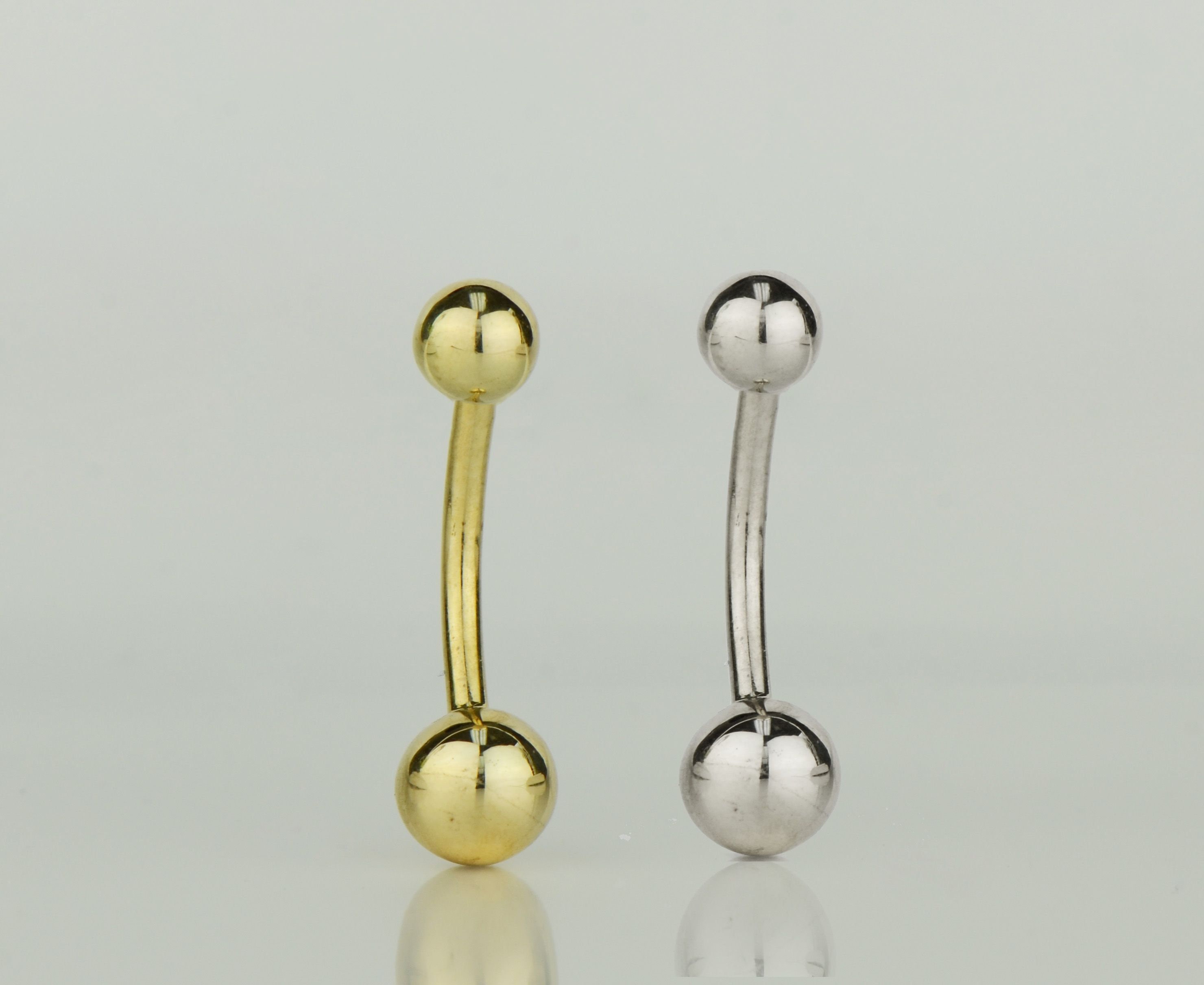 14k Yellow or White Gold CZ Belly Button Ball Body Jewelry Piercing 