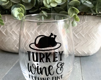 Thanksgiving Wine Glass