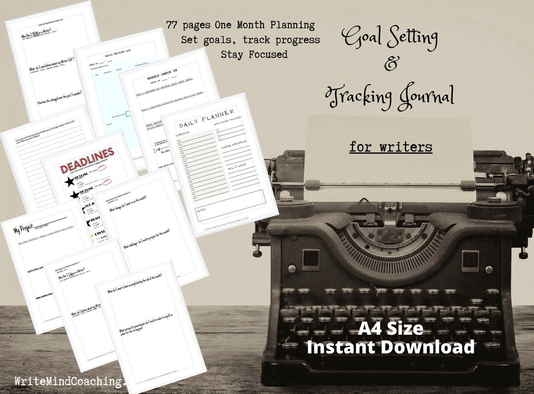 Printable Writing Planner Writing Journal Habit Tracker for - Etsy