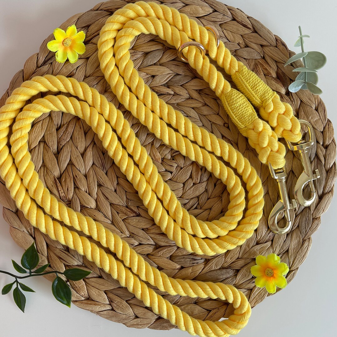 Yellow Multiway Double Ended Dog Rope Lead Double Ended Rope Lead