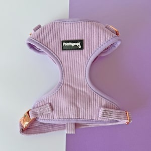 Purple Corduroy Adjustable Dog Harness