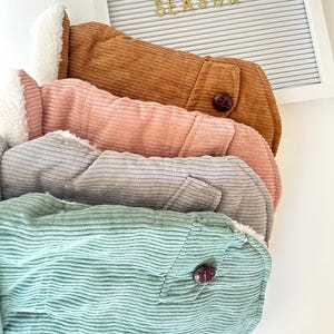 Stunning Corduroy Dog Jacket With Reinforced Stitching For Durability image