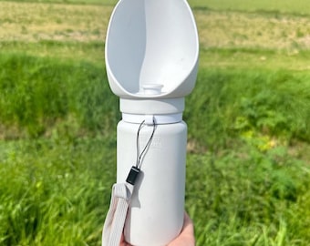 Botella de agua y cuenco de viaje portátil para perros: silicona de 550 ml