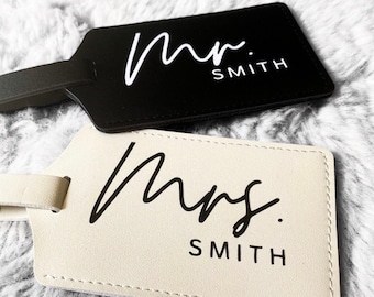 Mr and Mrs Luggage Tag Personalized His & Hers or Couple Set