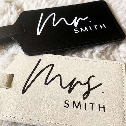 Mr and Mrs Luggage Tag Personalized His & Hers or Couple Set Etsy