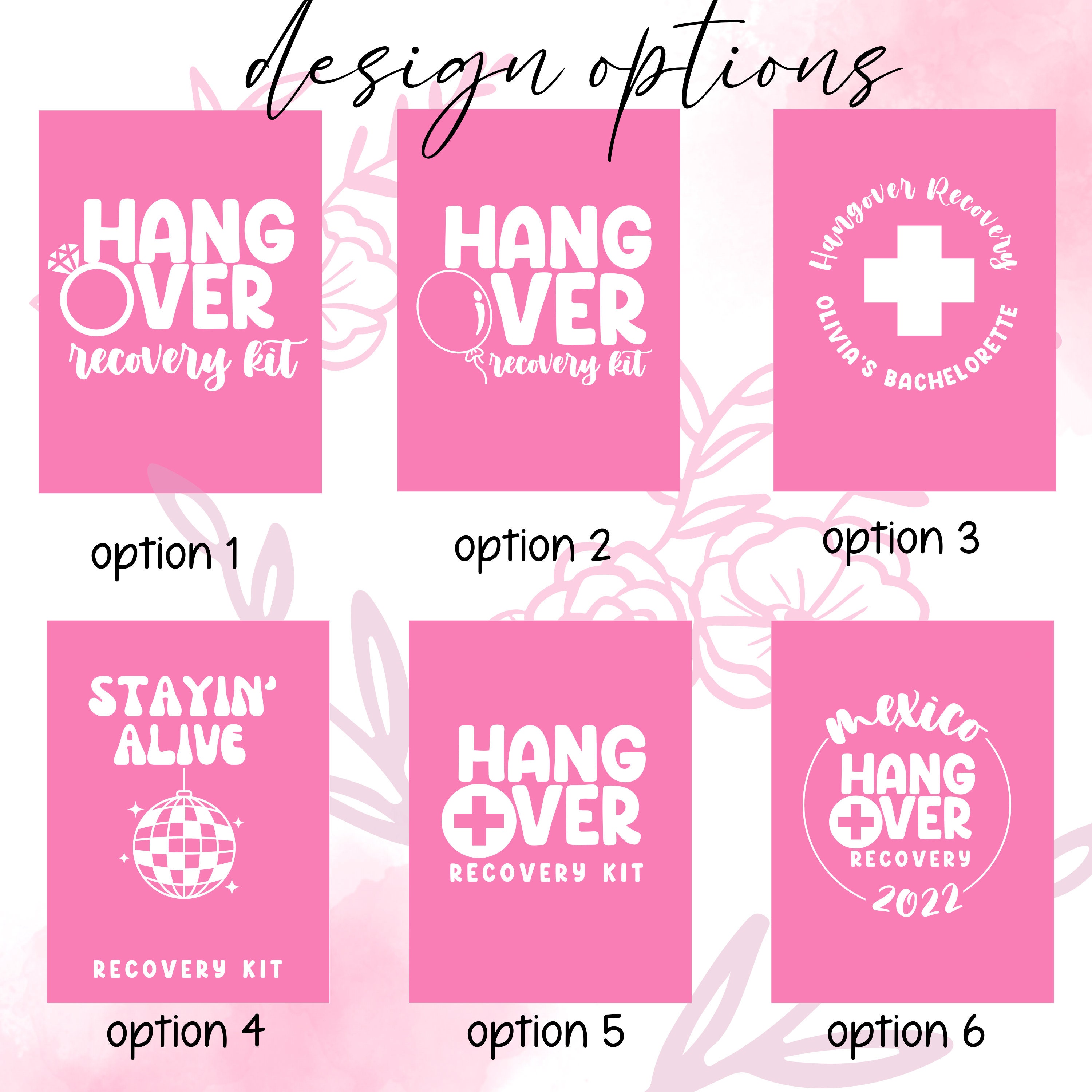 Set of 3 Hangover Recovery Kit Suitcase | Bachelorette Party | Girls Trips | Emergency Kit