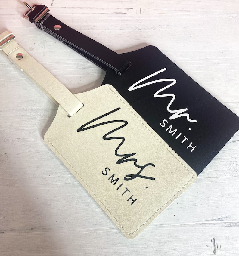Mr and Mrs Luggage Tag Personalized His & Hers or Couple Set Etsy