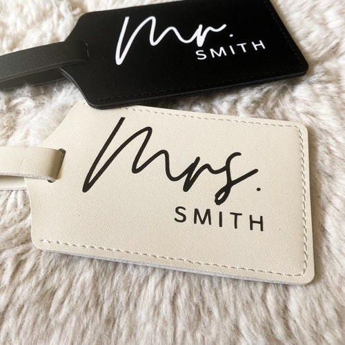 Mr and Mrs Luggage Tag Personalized His & Hers or Couple Set Etsy