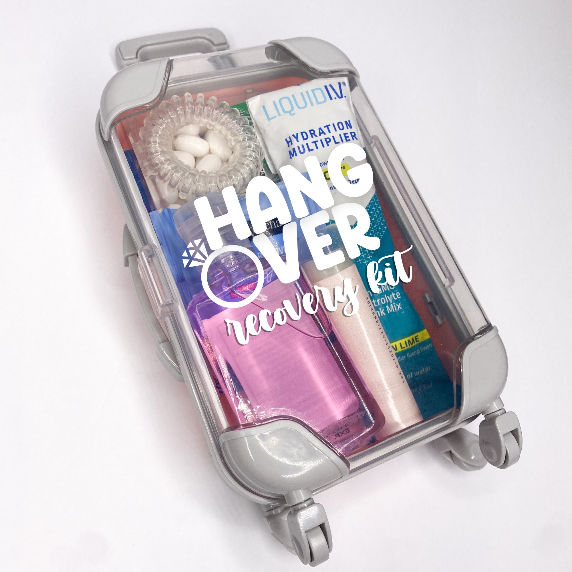 Set of 3 Hangover Recovery Kit Suitcase | Bachelorette Party | Girls Trips | Emergency Kit