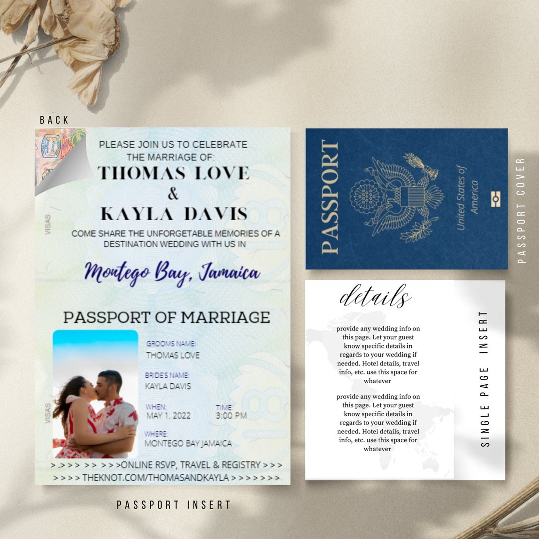 Wedding Passport Invitation Template INSTANT CANVA DOWNLOAD - Etsy