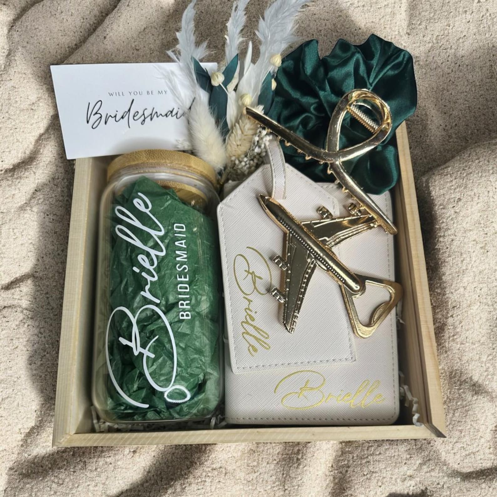 Destination Bridesmaid Proposal Box | Personalized Wooden Gift Set - Etsy