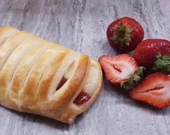 Strawberry Danish pastries, Handmade !