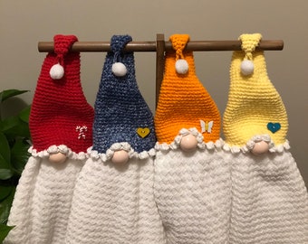 Decorative Kitchen Towel holder, Gnome towel  holder, towel  toppers,  farmhouse towel holder, Gnome kitchen decor, gnome gifts,