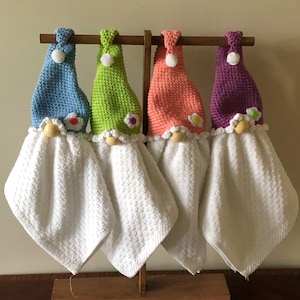 Toallero decorativo para cocina, toallero con diseño de gnomo, decoración de cocina, toallero rústico, toallero con diseño de gnomo, regalo hecho a mano, regalos de gnomo