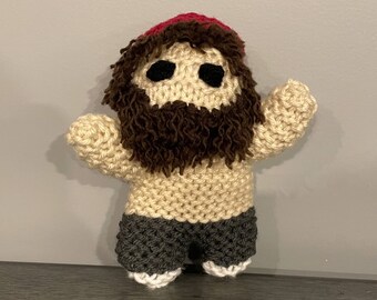 Shirtloze voetballer fan brei/haak knuffel speelgoedpop