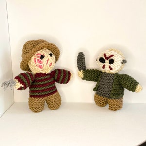Freddy Krueger Jason Voorhees Bundle Movie Slasher Horror Knit Crochet Plush