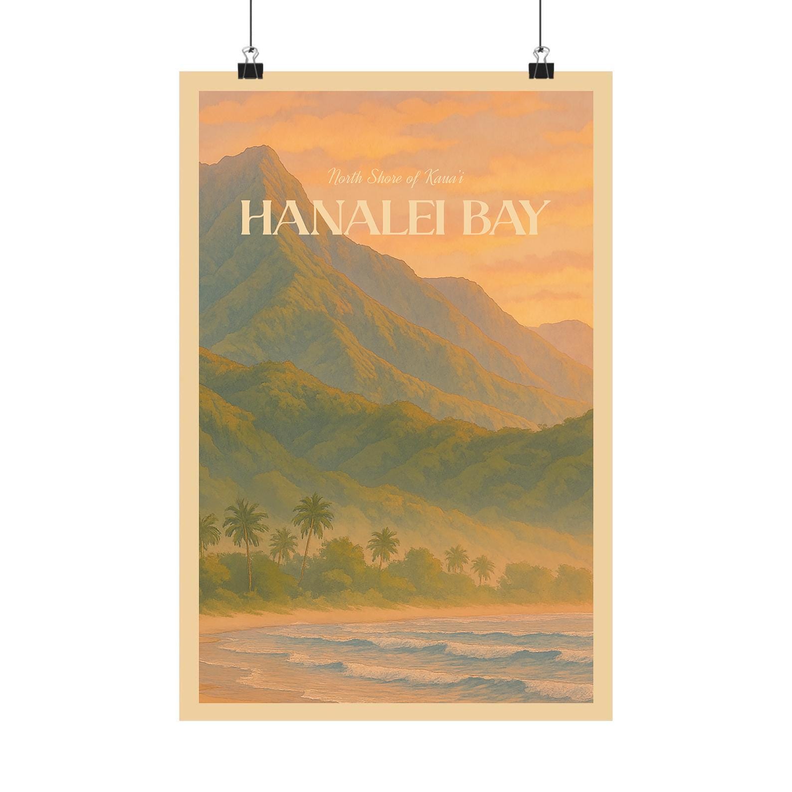Hanalei Bay - Kauai, Hawaii - Satin Art Wall Decor Poster Print