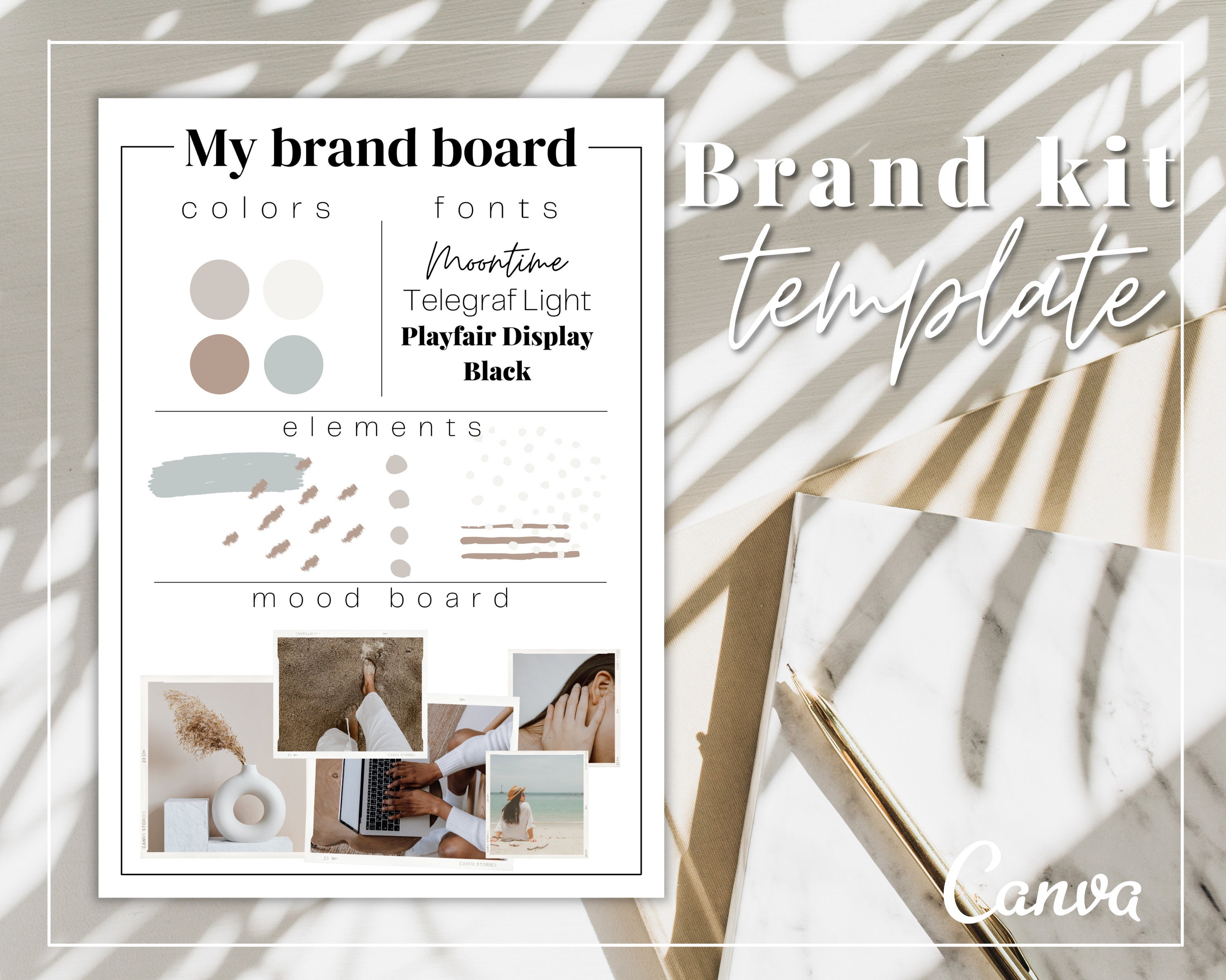 Brand Kit Canva template Customisable branding template | Etsy