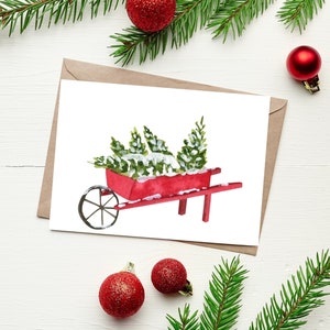 Watercolor Snowglobe Printable card Santa's Reindeer 5x7 printable holiday card Christmas Greeting Card Instant download Neighbor Gift