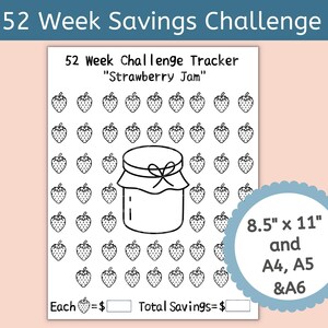 52 Wochen Challenge Tracker, Saving Tracker, Envelope Challenge, Geld Challenge, Printable Savings Challenges, Budget Goal Tracker, A6, A5,A4