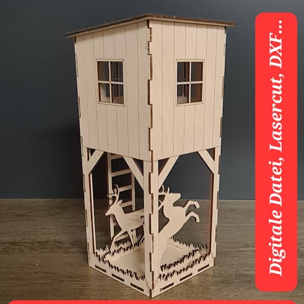 Bottle crate, bottle box, high seat, hunting stand (digital file, laser cut)