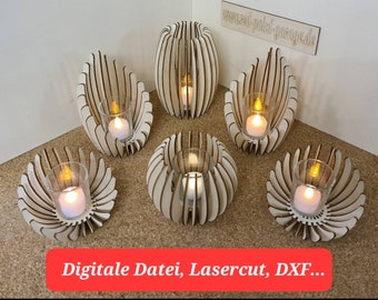 Candlestick, ball, round, semicircular, bowl (digital file, laser cut)