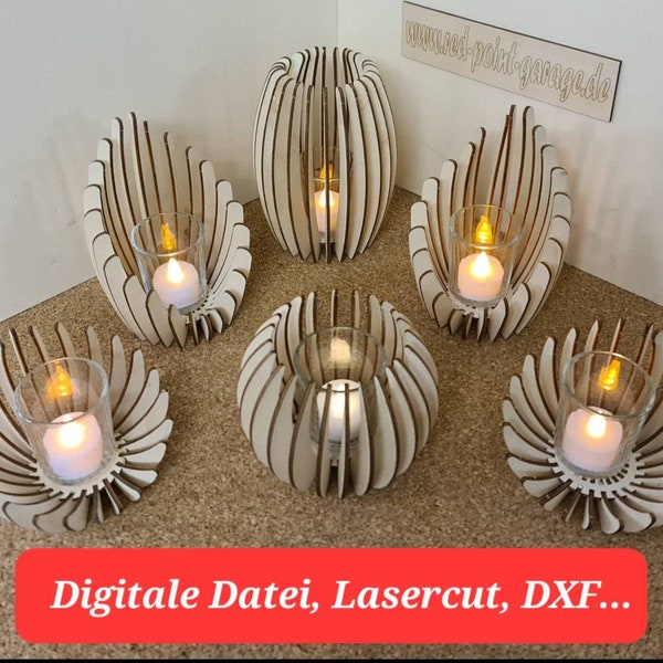 Candlestick, ball, round, semicircular, bowl (digital file, laser cut)