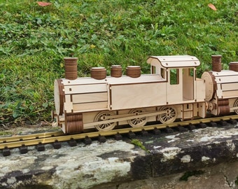 Steam Locomotive Train Railway Wooden Railway (Digital File, Lasercut)
