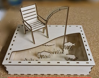 Angler Box cash gift, laser cut file, for 3 mm material thickness, SVG, DXF