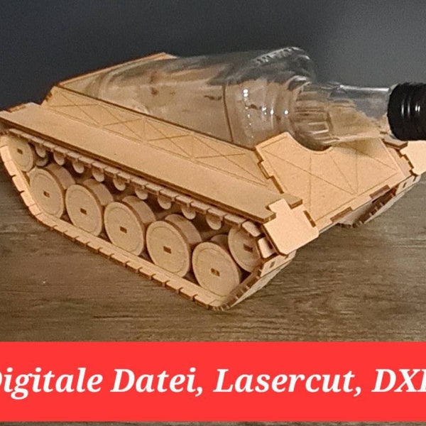 Panzer Tank Flaschenkiste Flaschenbox Geschenkverpackung (Digitale Datei, Lasercut)