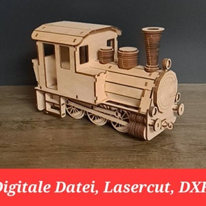 Steam Locomotive Train Railway Wooden Railway (Digital File, Lasercut)