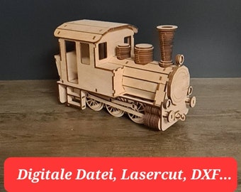 Steam Locomotive Train Railway Wooden Railway (Digital File, Lasercut)